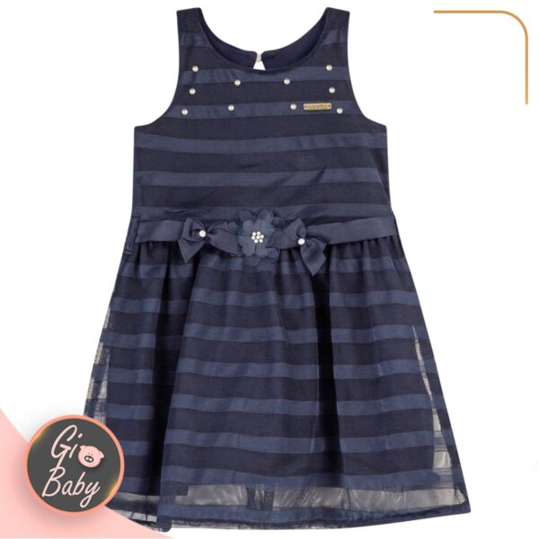 Vestido Feminino Infantil Listrado