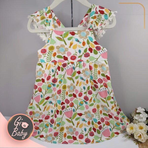 Vestido Floral Alça Babado