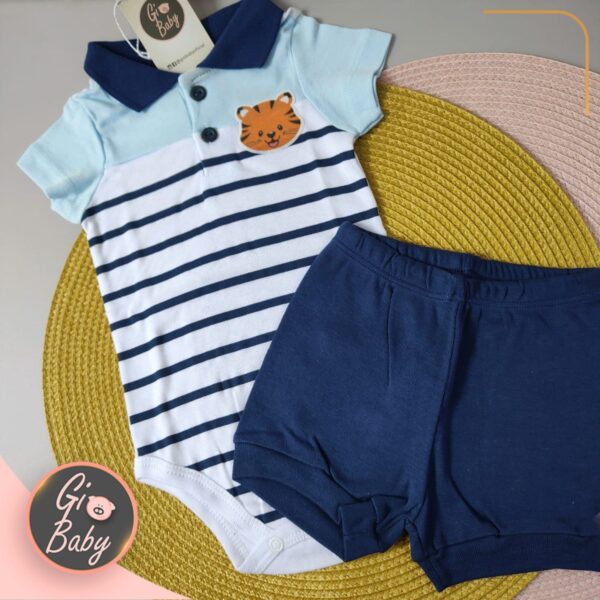 Conjunto Polo Body E Short Tigre