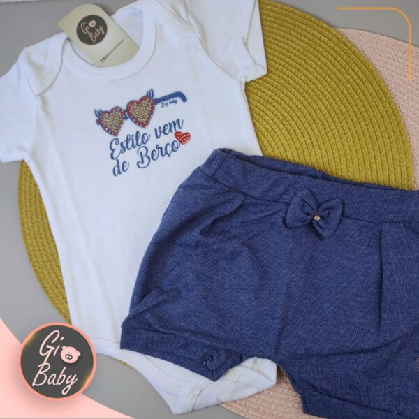 Conjunto Body Com Short Estilo Vem De Berço