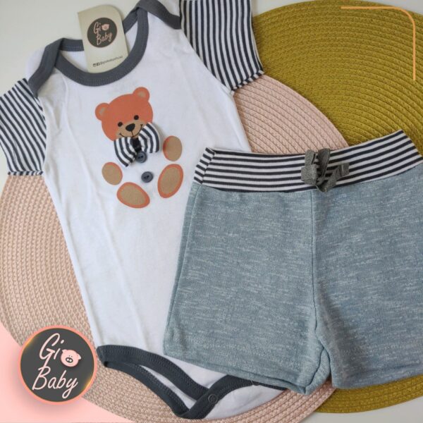 Conjunto Body E Short Urso Gravatinha