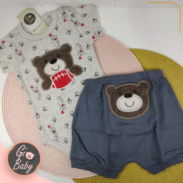 Conjunto Body E Short Urso Football