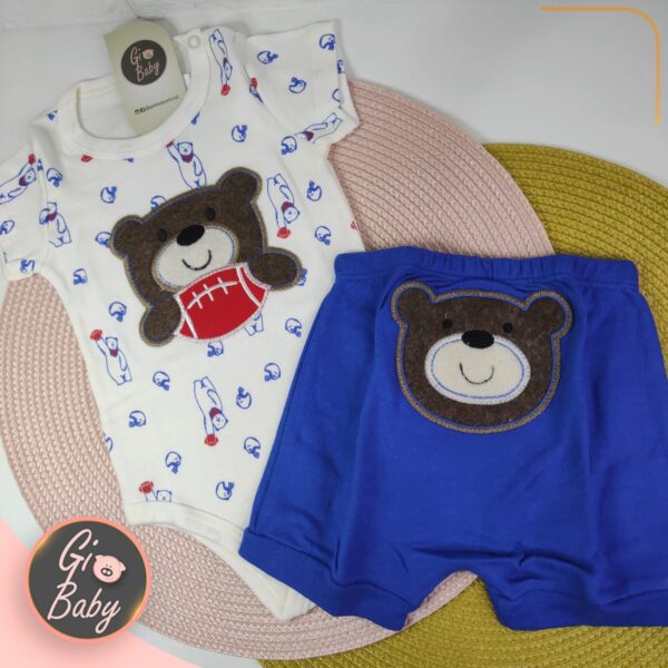 Conjunto Body E Short Urso Football