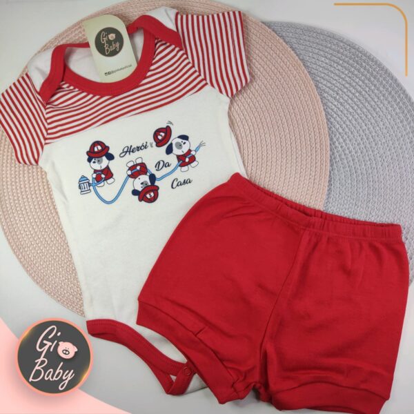 Conjunto Body E Short Herói Da Casa