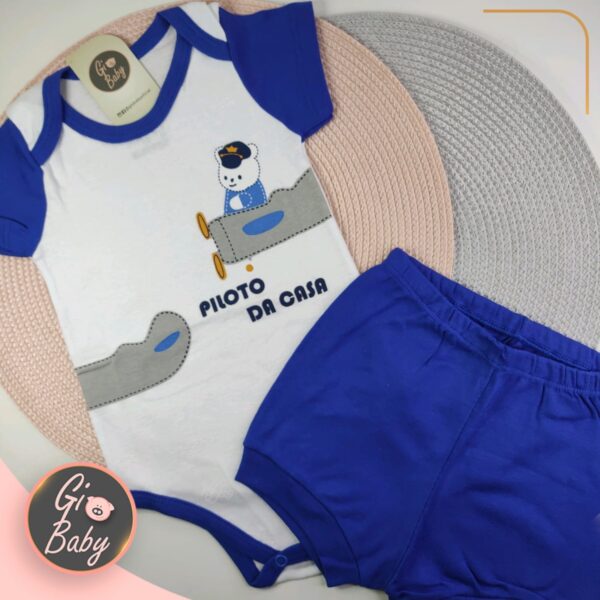 Conjunto Body E Short Piloto Da Casa