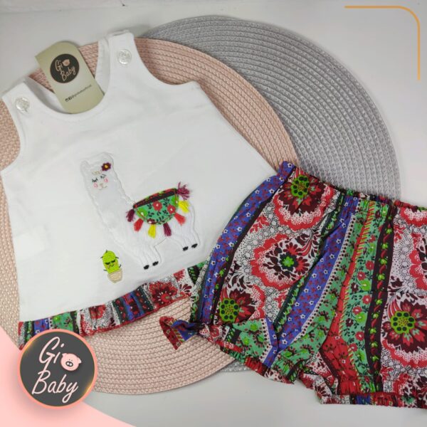 Conjunto Bata E Short Balonê Lhama