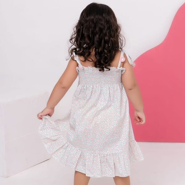 Vestido Floral Lastex com Babado